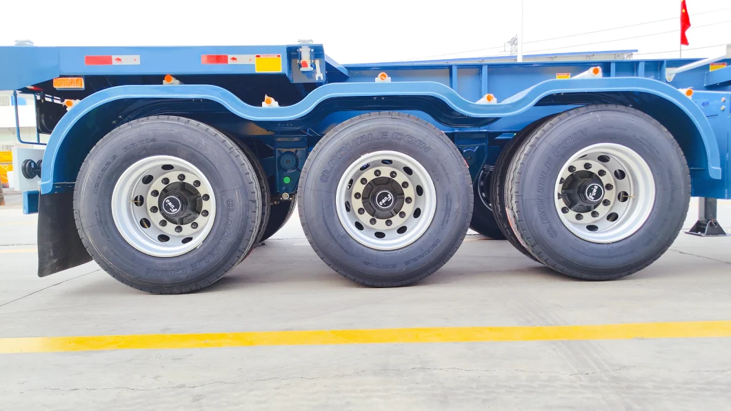 Jianxing 3 Axles 40FT 12m 12 Tires Container Skeleton Semi Truck Trailer Skeleton Semi Trailer Chassis