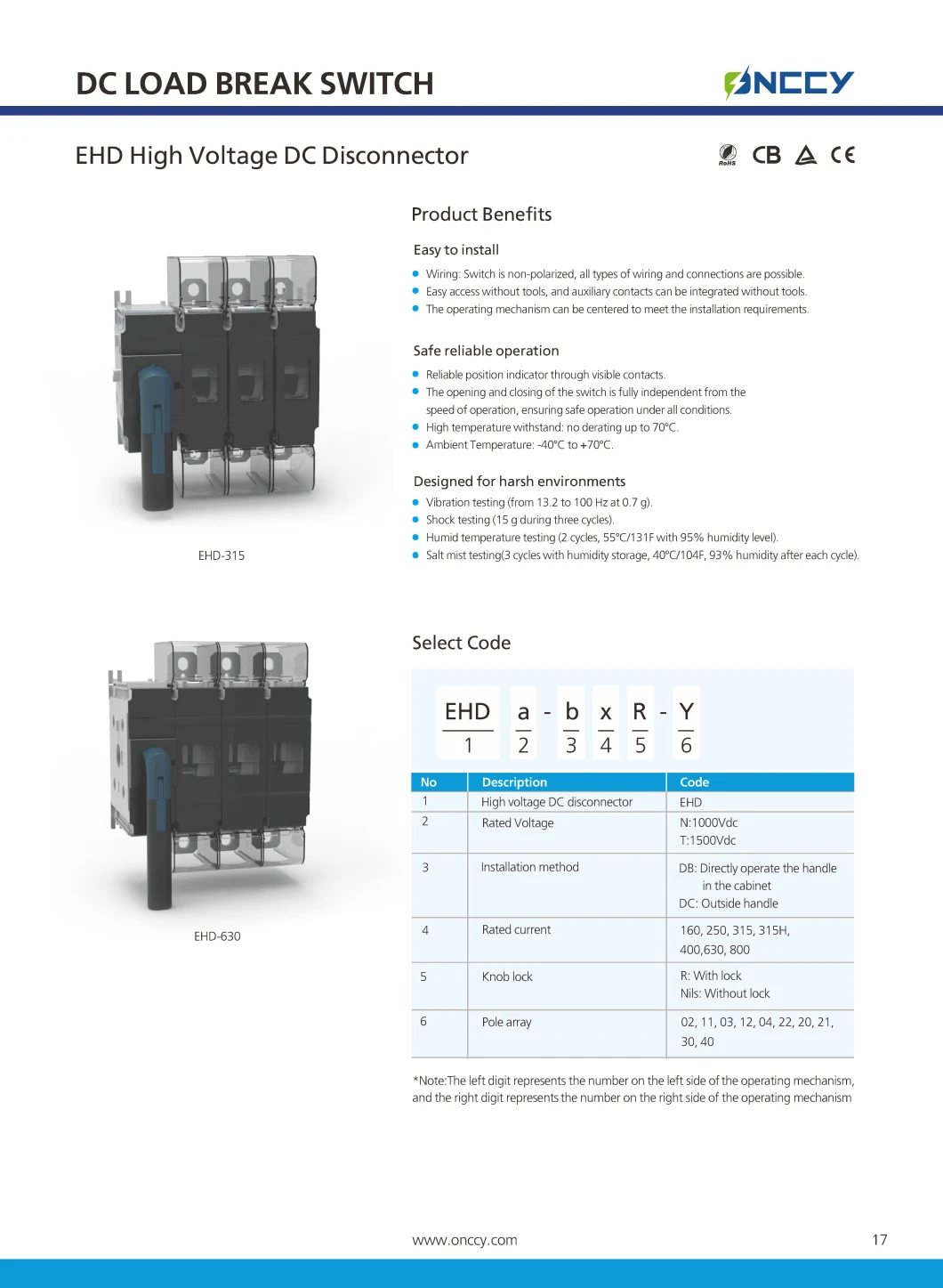 1500V 400A 630A 800A 4p Load Break IEC Standard Isolation Switch Disconnection