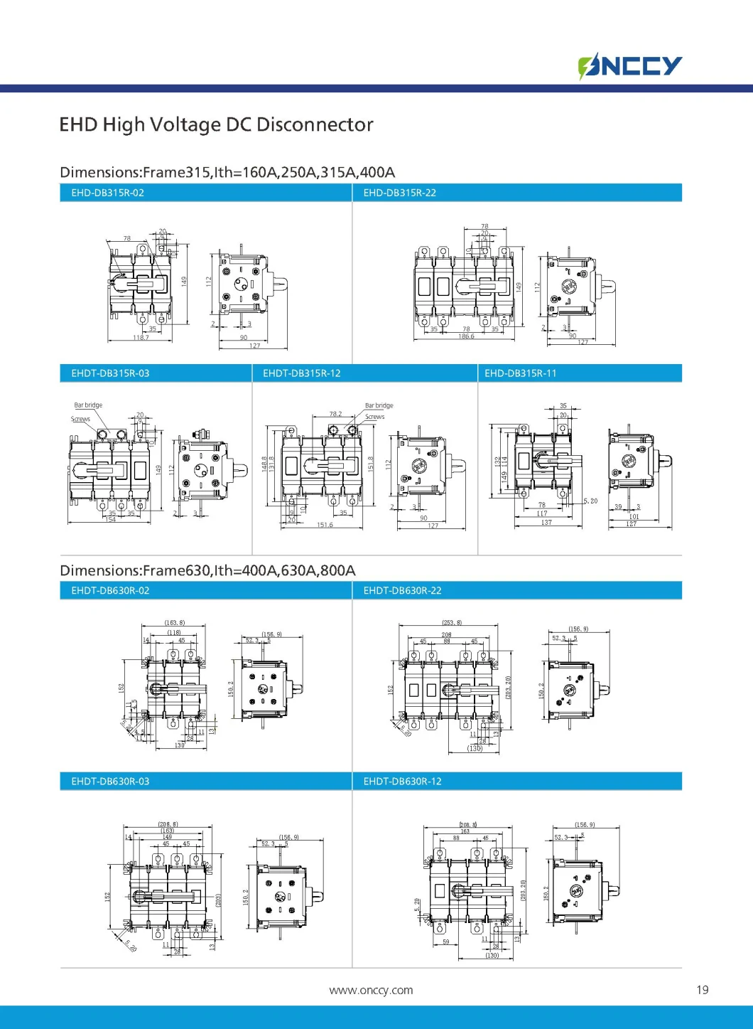 1500V 400A 630A 800A 4p Load Break IEC Standard Isolation Switch Disconnection