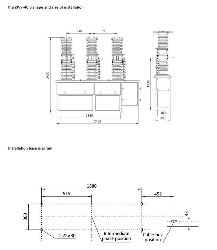 Kodery Zw7-40.5 Series Outdoor Electrical Equipment Vacuum Circuit Breaker