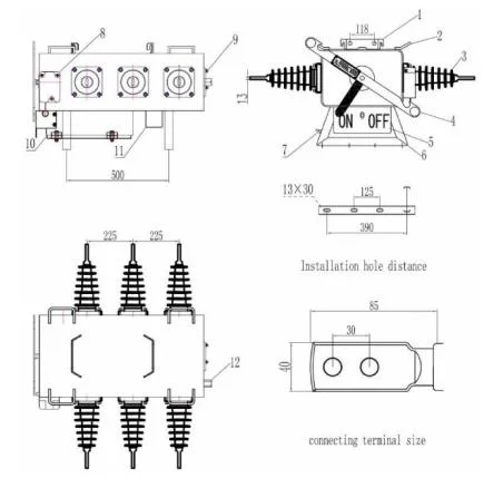 33kv 630A Motorized Sf6 Lbs Pole Mounted Load Break Switch